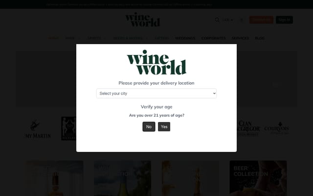 Screenshot of wineworld.lk
