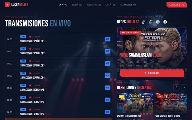 Screenshot of luchaonline.com