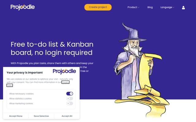 Screenshot of projoodle.com