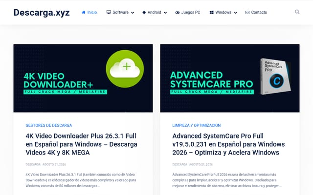 Screenshot of descarga.xyz