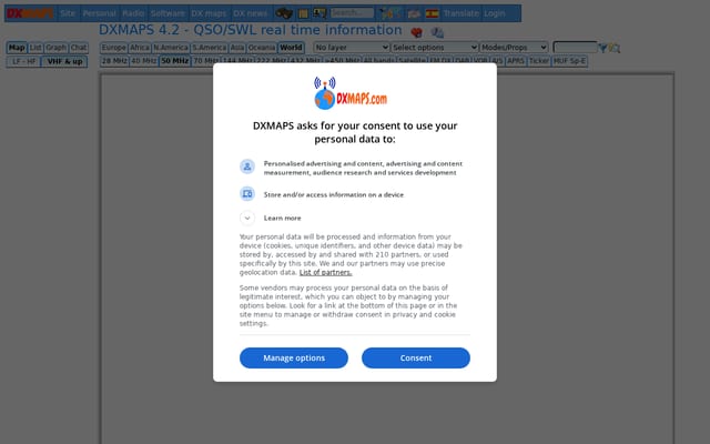 Screenshot of dxmaps.com