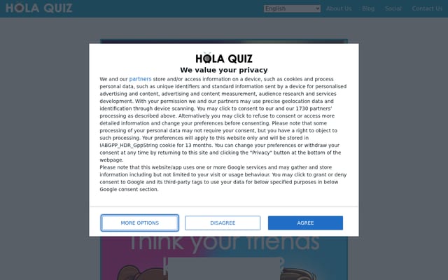 Screenshot of holaquiz.com