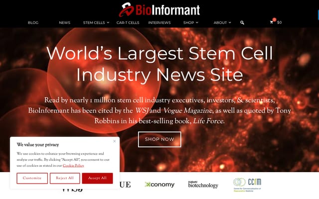 Screenshot of bioinformant.com
