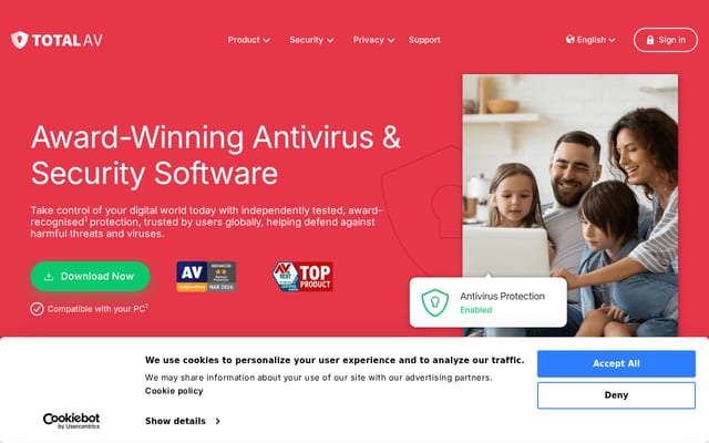 Screenshot of totalav.com