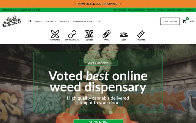 Screenshot of justcannabis.cc