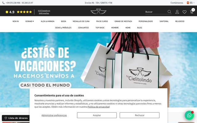 Screenshot of tucielitolindo.com
