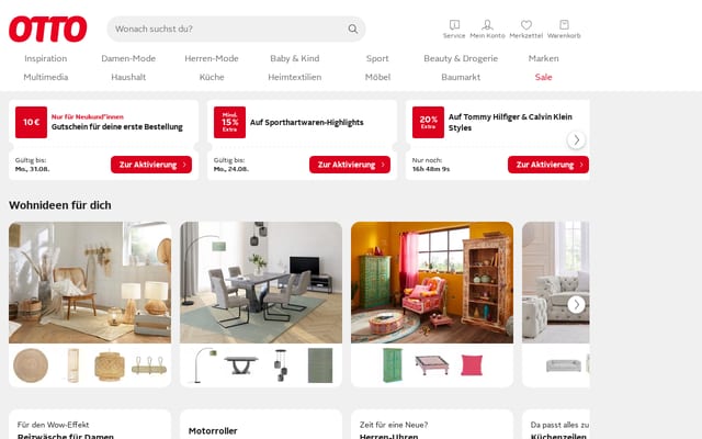 Screenshot of otto.de