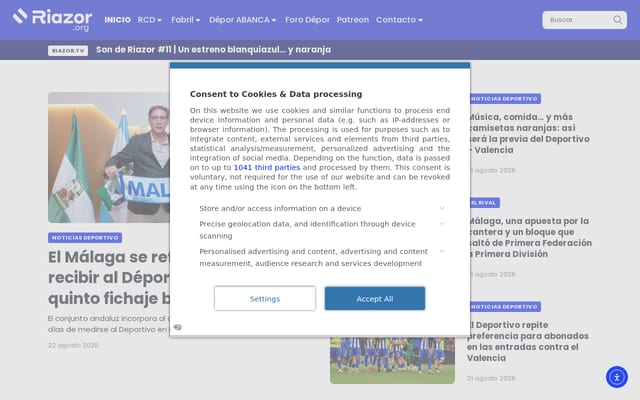 Screenshot of riazor.org