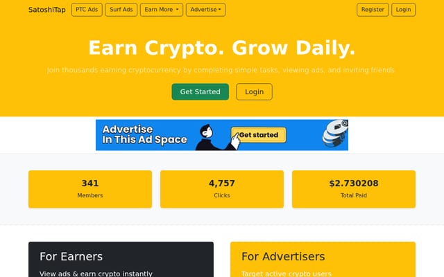 Screenshot of satoshitap.com