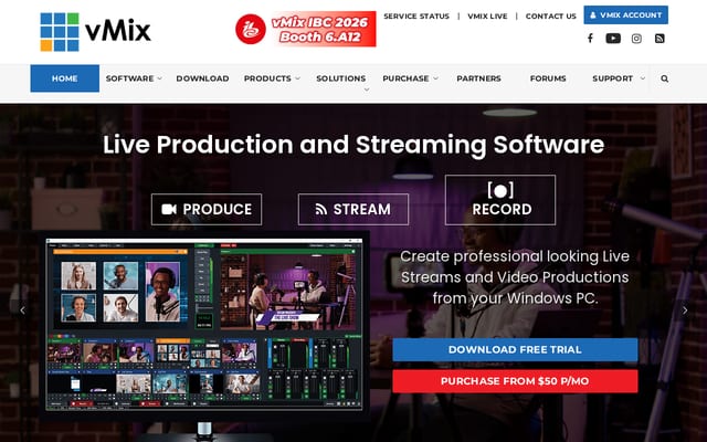 Screenshot of vmix.com