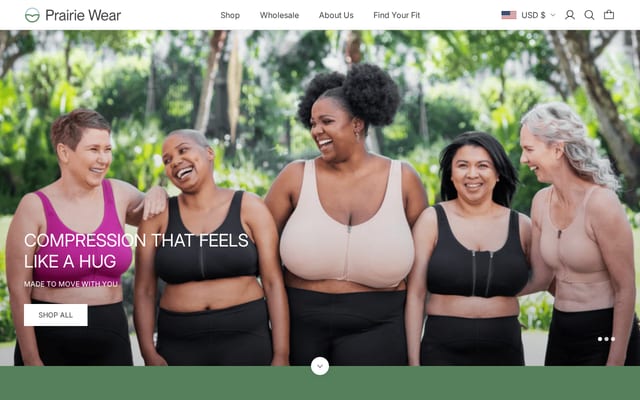 Screenshot of prairiewear.com