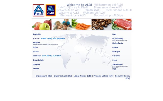Screenshot of aldi.com