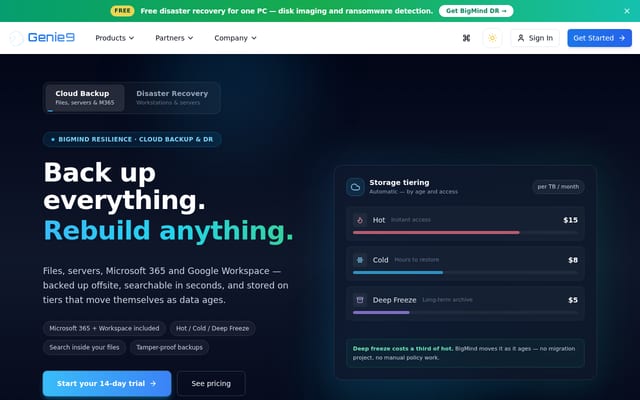 Screenshot of genie9.com