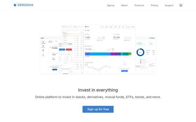 Screenshot of zerodha.com