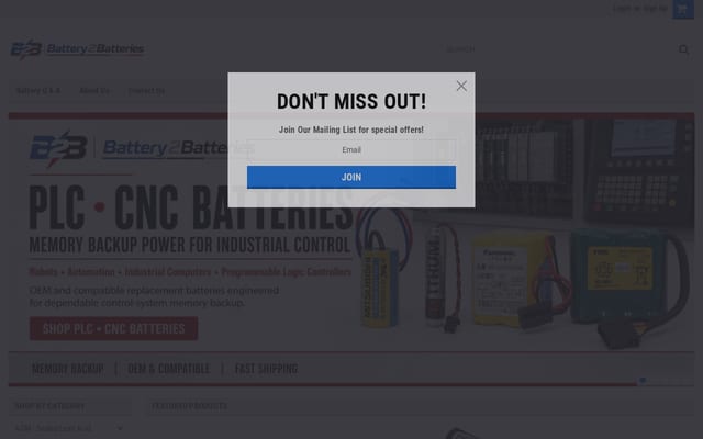 Screenshot of battery2batteries.com