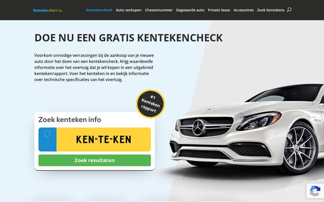 Screenshot of kentekencheck.nu