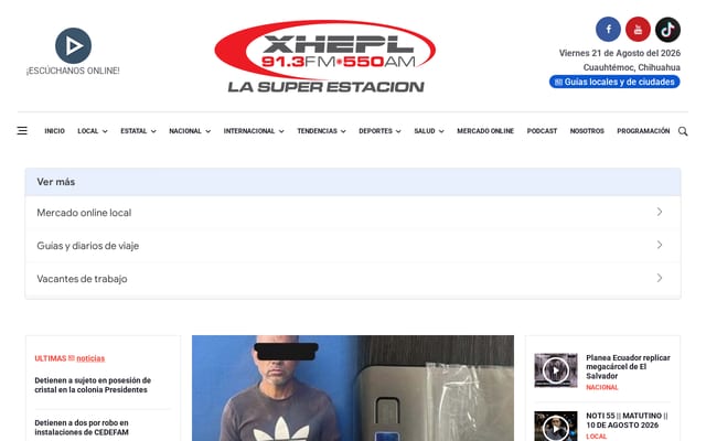 Screenshot of xhepl.mx