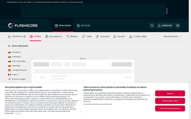 Screenshot of flashscore.co