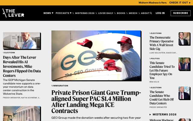 Screenshot of levernews.com