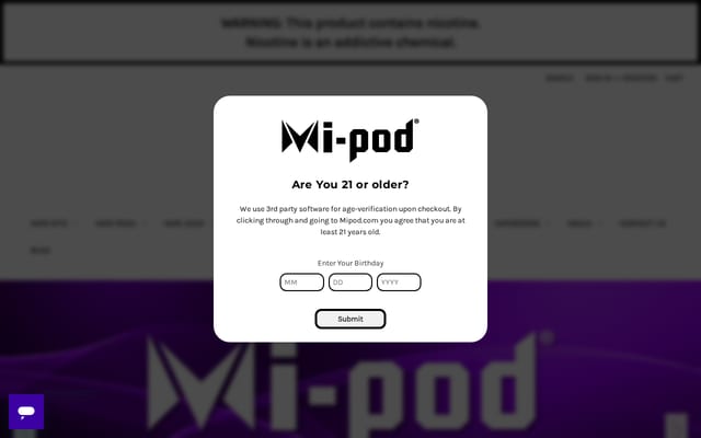 Screenshot of mipod.com