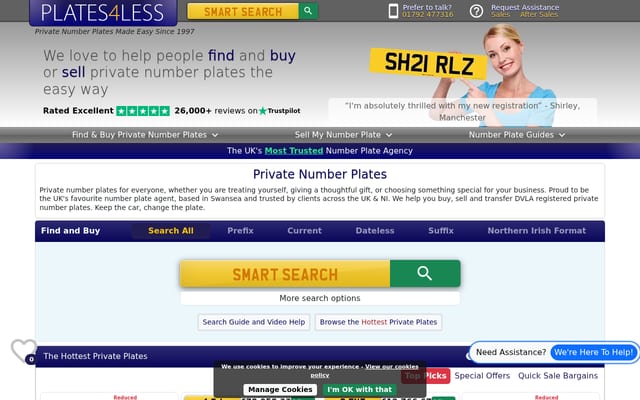Screenshot of plates4less.co.uk