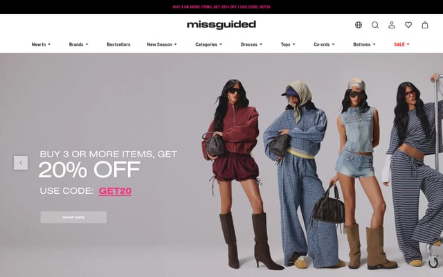 Screenshot of missguided.co.uk