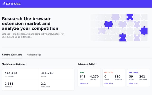 Screenshot of extpose.com
