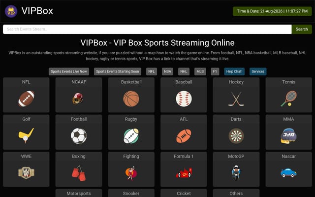 Screenshot of vipbox.lc