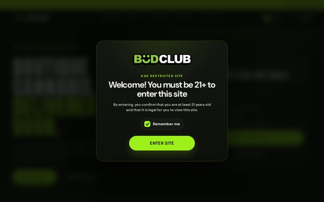 Screenshot of budclubshop.com