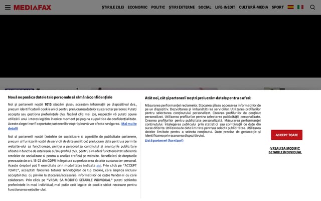 Screenshot of mediafax.ro