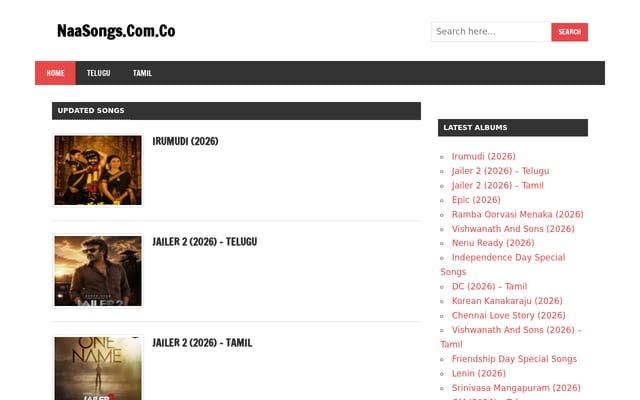Screenshot of naasongs.com.co