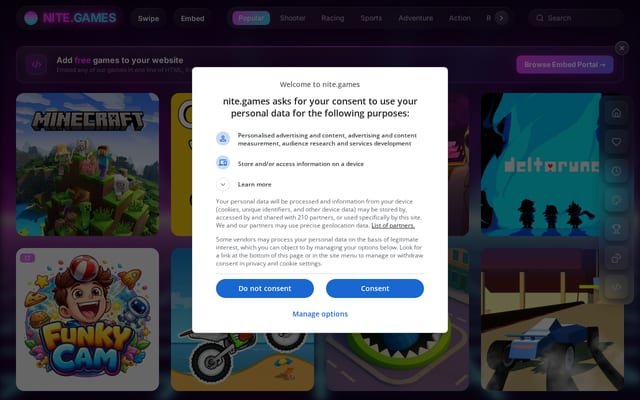 Screenshot of nite.games