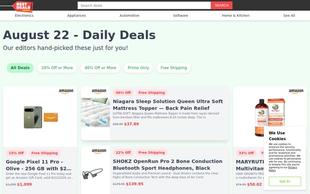 Screenshot of bestdeals.today