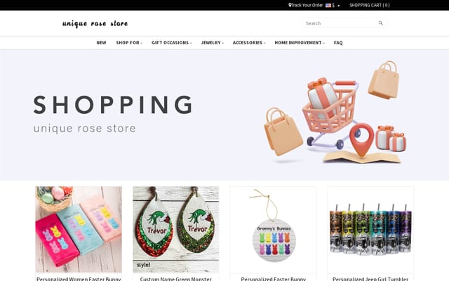 Screenshot of uniquerosestore.com