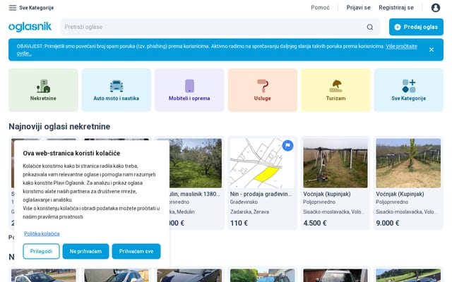 Screenshot of oglasnik.hr