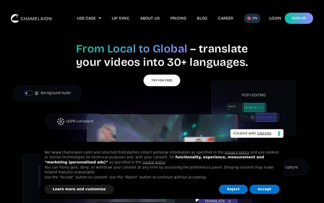 Screenshot of chamelaion.com
