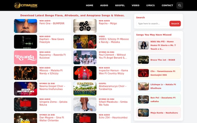 Screenshot of citimuzik.com