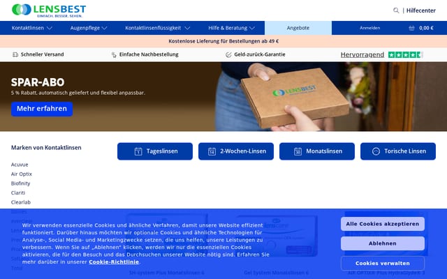 Screenshot of lensbest.de