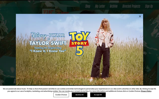 Screenshot of taylorswift.com