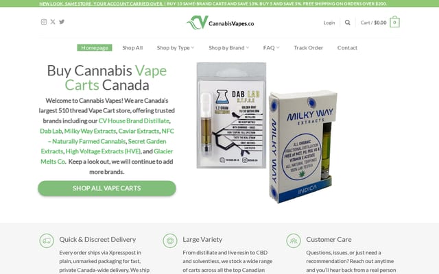 Screenshot of cannabisvapes.co