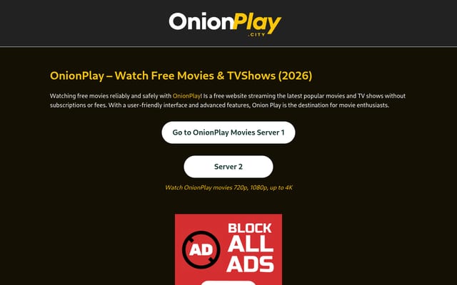Screenshot of onionplay.city