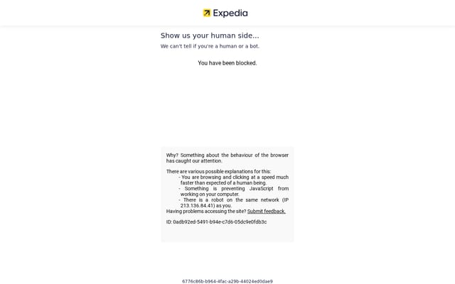Screenshot of expedia.ca