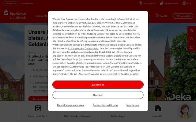 Screenshot of spk-luebeck.de