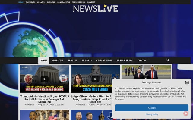 Screenshot of newslive.com
