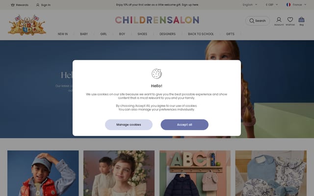 Screenshot of childrensalon.com