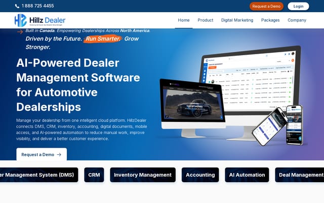 Screenshot of hillzdealer.com