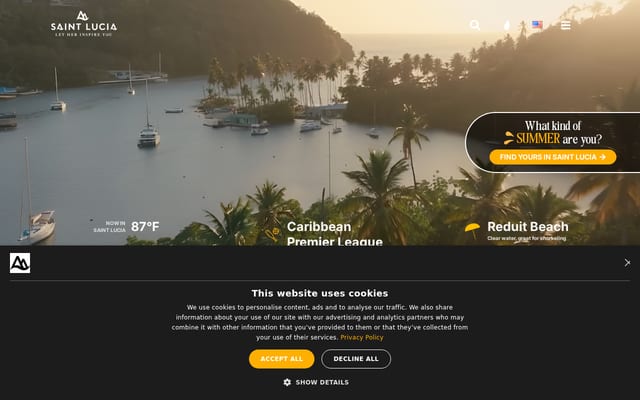 Screenshot of stlucia.org