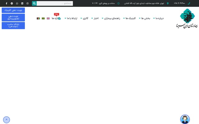 Screenshot of ebnesinahospital.com