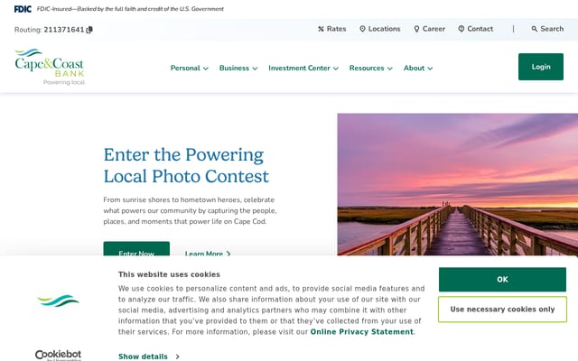 Screenshot of thecooperativebankofcapecod.com