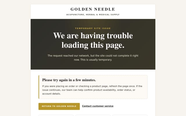 Screenshot of goldenneedleonline.com